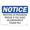 Signmission OSHA Notice, 5" Height, Meeting In Progress Knock If You Have An Sign, 7" X 5", Landscape OS-NS-D-57-L-14197 - alternate 1